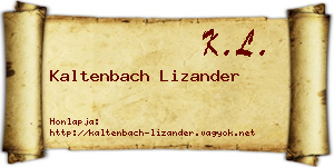 Kaltenbach Lizander névjegykártya